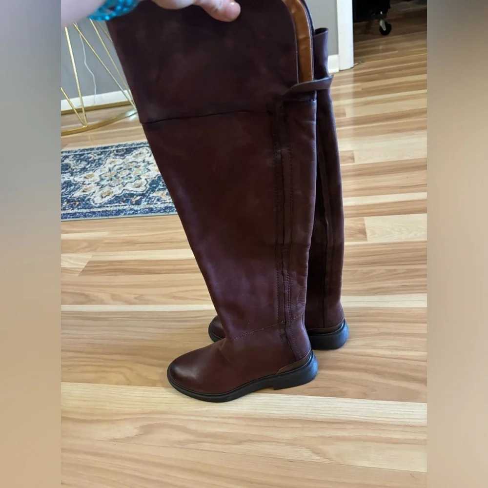 Franco Sarto Womens Battina Leather Wide Calf Knee-High Boots Size 6 New